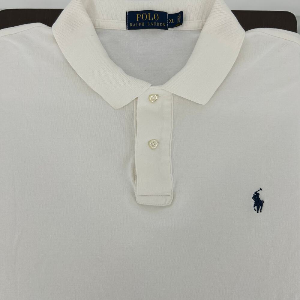 Polo Ralph Lauren Mens XL White Classic Fit Cotton Short Sleeve Polo Shirt READ